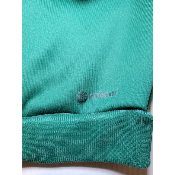 Adidas Green Full Zip Aeroready Hoodie Sweatshirt Sweater Hooded Drawstrings 2XL - Picture 7 of 9